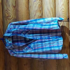 Women's Ed Hardy Tattoo brand button down long sleeve shirt.